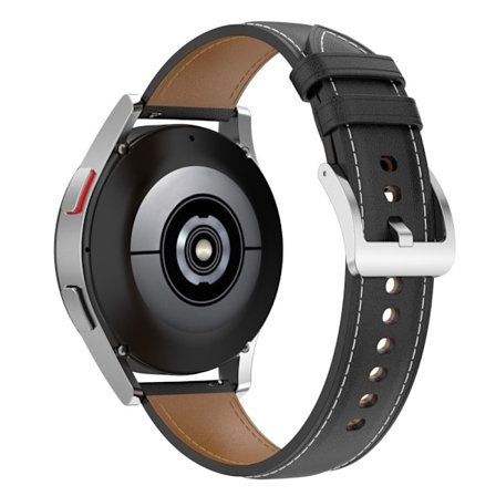 20mm Universal enkelt klockarmband i äkta läder - Svart