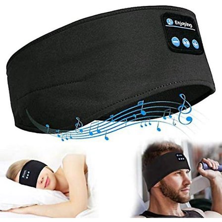Varmt salg Bluetooth Musikk Søvn Øyemaske Hodebånd Bluetooth Sport Turban Snakk Hodebånd Yoga Hodebånd - Svart - 2 stk