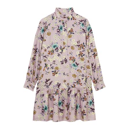 Marc O'Polo Wide voluminous Kjole with an all-over print Lilla, Dame