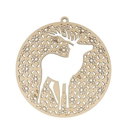 Puu-medaillon - Artemio - Sumuiset talvijuhlat - Hirvimotiivi - 20 cm - Personoitavissa