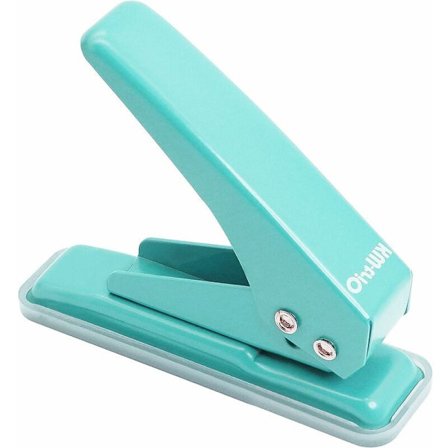 Enhålsstans för papper, kartong, indexkort (grön), låg ansträngning (0,6" hål)