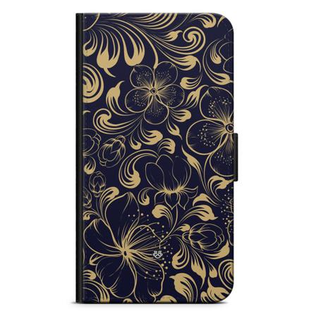 Bjornberry Google Pixel 7 Fodral - Guld/mörkblå Blommor