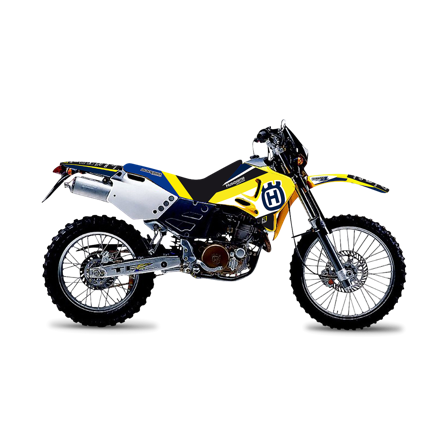 Kit Adesivi Completo Blackbird Dream 4 con Coprisella Bianco-Giallo-Blu - Husqvarna TE 410 2000-2000