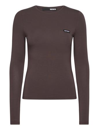 Long Sleeve T-Shirt Tops T-shirts & Tops Long-sleeved Brown ROTATE Birger Christensen