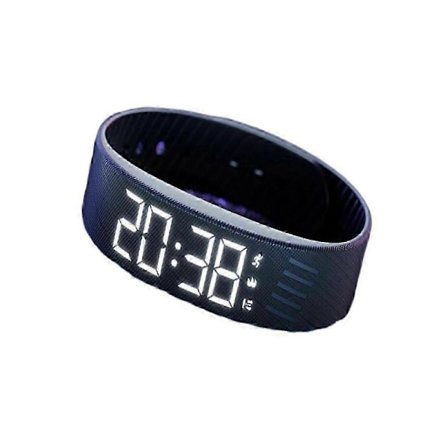 Fitsleeps Tyst Vibrerende Vekkerklokke med Myk Vekke-funksjon, Svart[YDE]