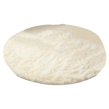 Luksuriøs rund, blød måtte til soveværelse, superblød, slidstærk, skridsikkert design, rund måtte, gulvmåtte Beige 60 cm