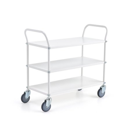 Schwerlast-Regalwagen TRANSIT, 3 Etagen, 900x440 mm, weiß