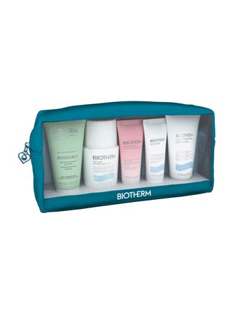 Biotherm Mixed Lines Aquasource Routine Pouch Set cont.: Pure Antiperspirant Deodorant Roll- On 75 ml + Purifying Foaming Cleanser 50 ml + Biomains 20