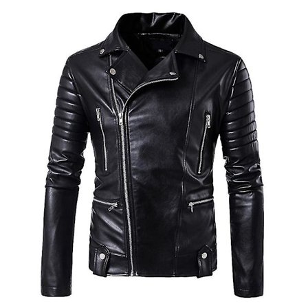 Miesten nahkatakki vetoketjulla, syksyn muoti nahkatakki