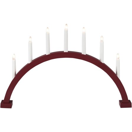 Konstsmide - Adventstake Elljusstake båge 7 ljus röd Rød