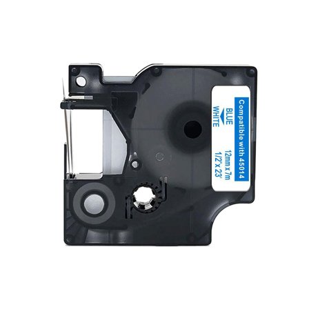 Tape 12mm Blå på Vit - Lyreco - Kontorsmaskiner - Märkmaskiner och tape - Tape - Dymo D1