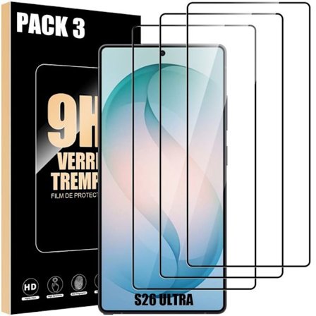 Härdat Glas - BOOLING - för Samsung Galaxy S26 Ultra - 3 Helskärms Anti-Repor Skydd