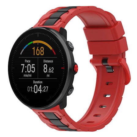 Polar Ignite/Ignite 2/Unite 20mm ketjumuotoiltu silikoniranneke, kaksiväri, vaihdettava ranneke