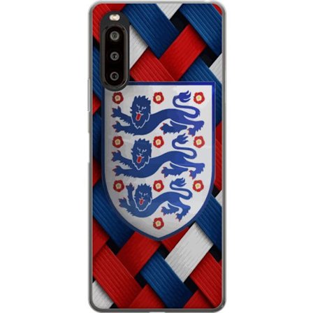 Yhteensopiva Puhelinkuori Sony Sony Xperia 10 II Graafinen Englanti-aihe heraldisilla leijonilla ja punaisella, valkoisella ja sinisellä punotulla ku