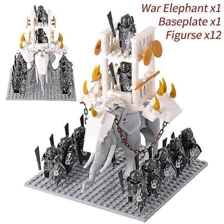 Moc Medeltida Lotr Figurer Orc Soldater Raider Vargr Varg Elefant Fäste Riddare Byggklossar Tegelstenar Leksaker För Barn Gåvor