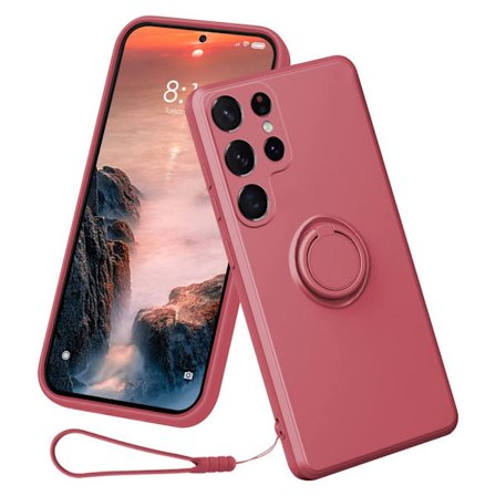 Samsung Galaxy S23 Ultra Skal Med Ringhållare Röd