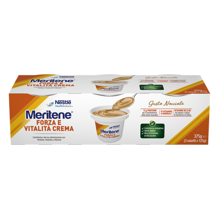 Meritene Crema Nocciola 3x125g - Integratore Nutriente