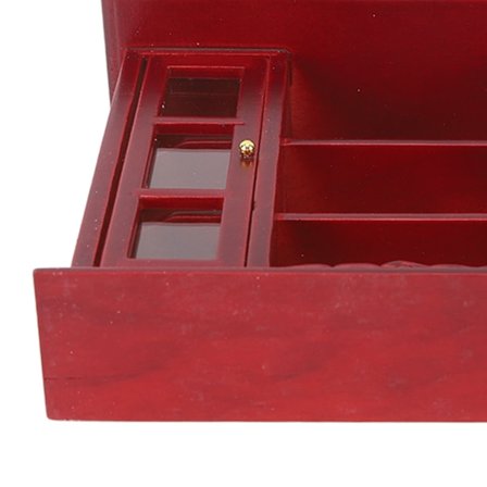 Miniatyyrikaappi Puinen 1/12 Mittakaava Nukentalo Kirjahylly Kaappi Avattavilla Ovilla Laatikko Huoneelle Sekoita Punainen Väri