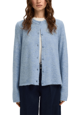 Selected Femme SLFLULU Long sleeve Knit Cardigan Stickat Dam Blå L