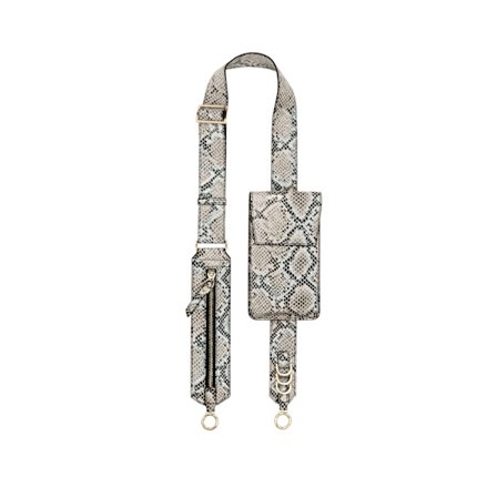 Utility Strap Beige Shimmery Snake