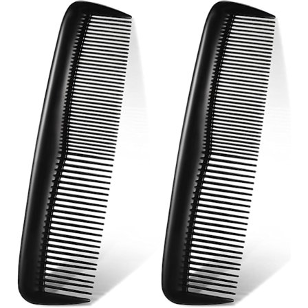2 påsar med 24 svarta hårkammar, fina och standardtandade hårklippningskammar, fina kammar