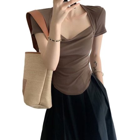 Sommar T-shirt Kortärmad COFFEE XL