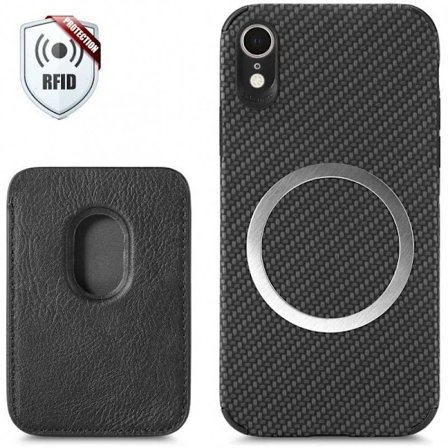 iPhone XR Stødsikkert etui med magnetisk kortholder Magsafe RFID