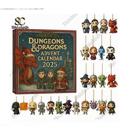 Dungeons & Dragons Julekalender Blind Box, Juletræspynt, Akrylvedhæng