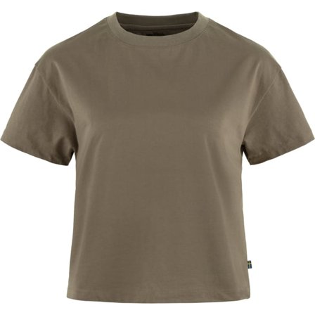 Fjällräven Dam's Classic Short T-shirt in Suede Brown | Size: Large, Eko bomull