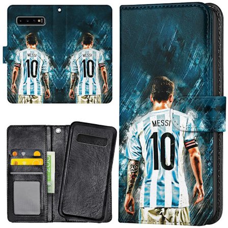 Samsung Galaxy S10 Plus - Plånboksfodral/Skal Messi