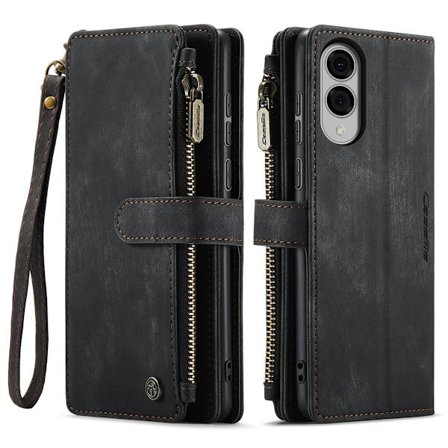 (Til Samsung A16) Retro læderpung etui med aftagelig håndledsstøtte og flere kortlommer