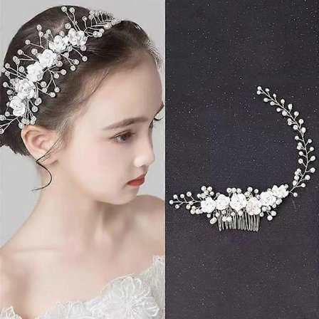 Pearl Wedding Hair Combs Hair Accessories For Bride Flower Headpiece Women Bridal Hair Ornaments Jewelry Stage Performance