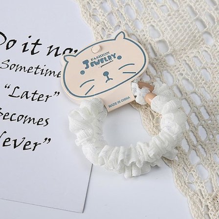 Små Hårband 2 Stk Söt Butterscotch Flickig Plisserad Tyg Hög Elasticitet Skadar Inte Håret