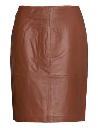 Slfolly Skirt Knälång Kjol Brun Soaked In Luxury