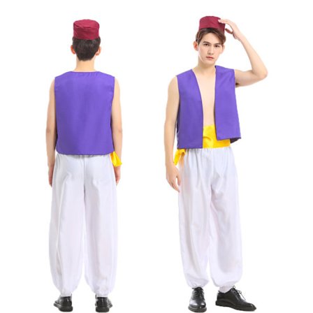 Halloween anime kostyme åndeprins langermet Aladdin sceneopptredenkostyme