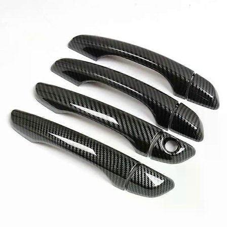 Kompatibel Krom Kolfiber Bil Dörrhandtagsskydd Trim Klistermärke För Opel Grandland X 2017 2018 2019 2020 2021 Styling Tillbehör