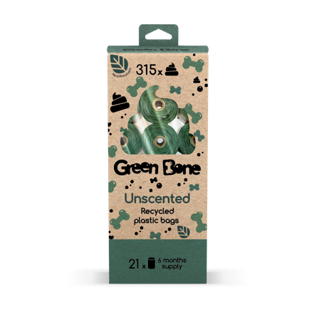 Green Bone - Refill uparfymert - biologisk nedbrytbare hundeposer Green 315 poser - Hund - ZOO.no