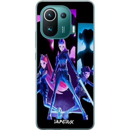 Yhteensopiva Puhelinkuori Xiaomi Xiaomi Mi 11 Pro Tulevaisuutta ennustava tyttöryhmän kuva, jossa on neonvaloja ja voimakkaita värejä sci-fi-estee