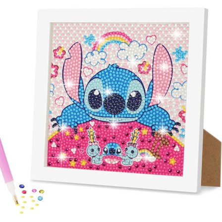 5D Diamantmålning Kit för Barn, Konst & Hantverk Kit med Träram, Cartoon Diamantkonst Lätta Kit, Anime Diamantmålning Full Borr Diamant