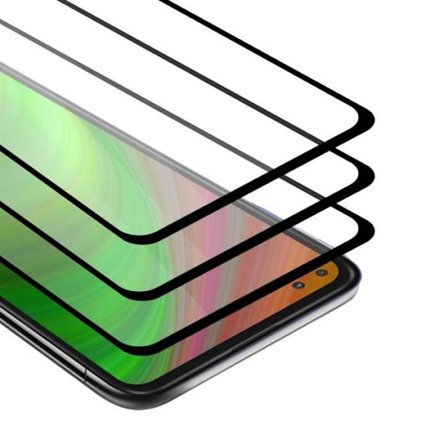 3x Hel Compact Skärmskydd för Motorola MOTO G 5G PLUS Transparent med Svart Härdat Glas