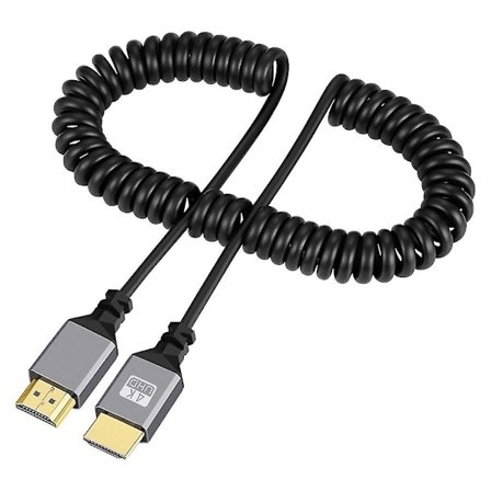 4k@60hz HDMI-kompatibel till HDMI/mini HDMI/Micro HDMI/spiralformad förlängningskabel, HDMI till HDMI