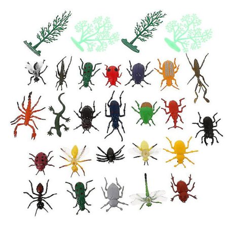 24 stk. insektmodeller, legetøj, simulationsinsekter, sjove undervisningshjælpemidler til børn