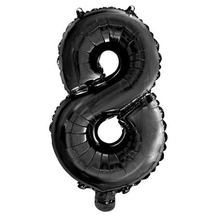 Folier ballong tall 0-9 svart 41 cm Tallet 8