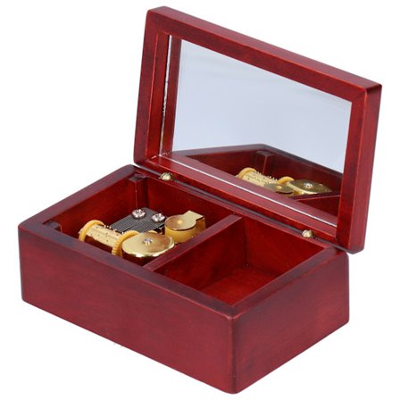 Puinen Musiikkirasia Korujen Säilytyskotelo Peilillä Spirited Away -design Punainen