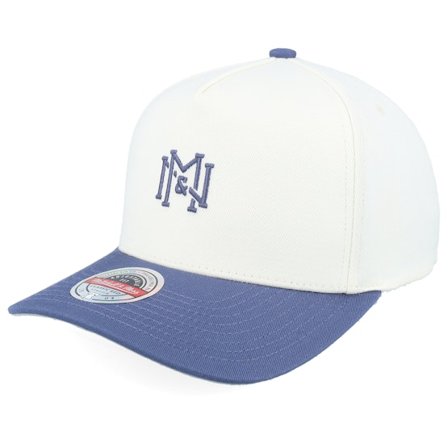 Mitchell & Ness - Wit adjustable Cap - Own Brand 2t Icon Stretch Cream/Blue A-Frame Adjustable @ Hatstore