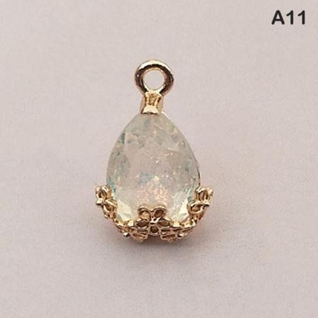 5 STK 13*20 mm Crystal Charms Pendant Rhinestone DIY smykker Maki A11