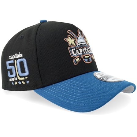 New Era - NHL Black adjustable Czapka Z Daszkiem - Hatstore Exclusive x Washington Capitals 9FORTY 50 Anniversary Black/Blue A-Frame-Adjustable @ 
