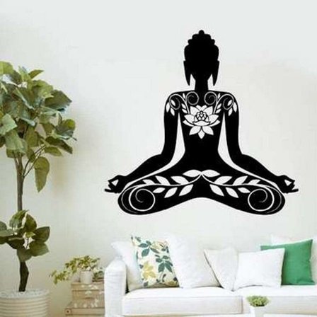 Buddha-klistermärken, 56 * 56 cm lotus meditationsmönster på bröstet, cre