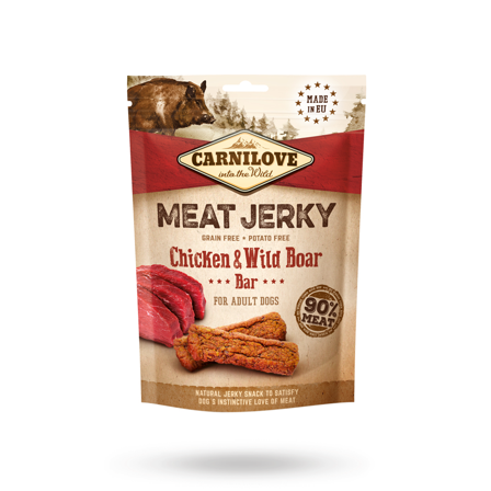 Carnilove Jerky Chicken & Wild Boar Bar 100g - Matskål, hundgodis & tuggisar