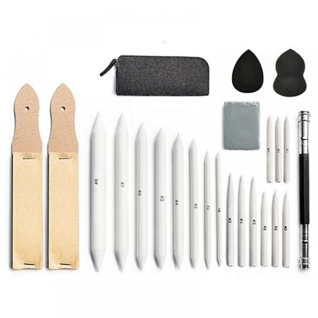 Pyyhekumisetti 24 kpl, taiteen sekoitussivellin sekoituskantomaalille, kanto sekoituskynä, tahrauskynä, taidetarvikkeet, pyyhittava pyörivä kumi